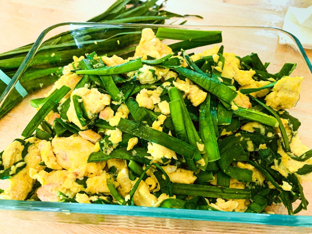 garlic chive stir fry aerial